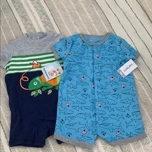 Baby boy short sleeve rompers. NWT